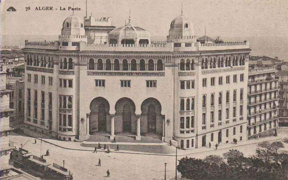 Postkarte: Algier nahe bei La Poste (1900)