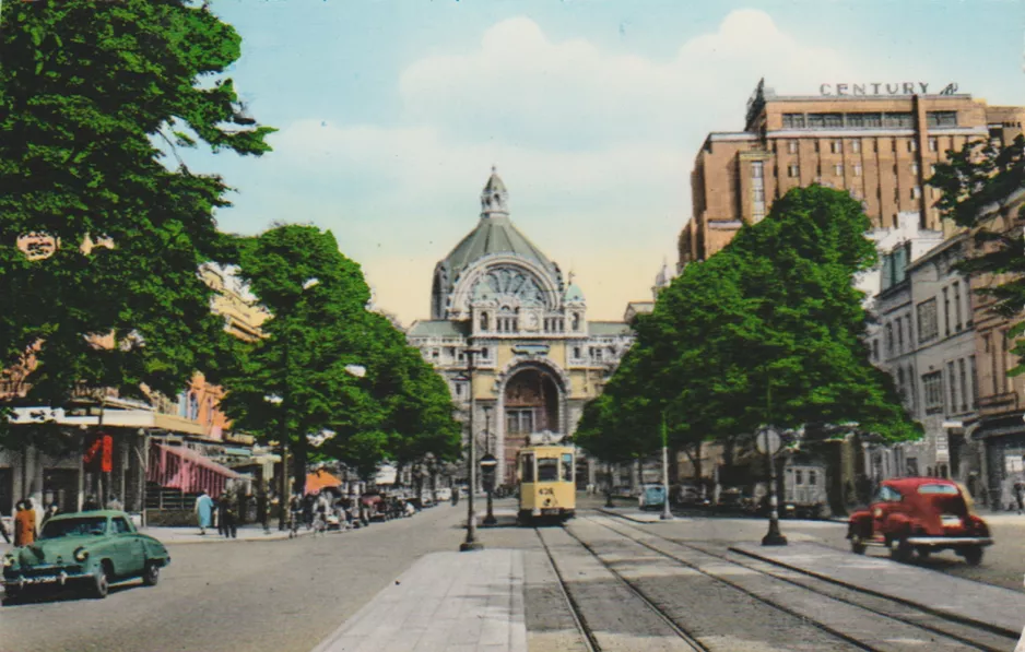 Postkarte: Antwerpen Straßenbahnlinie 24 nah Diamant Metro Station (1933)