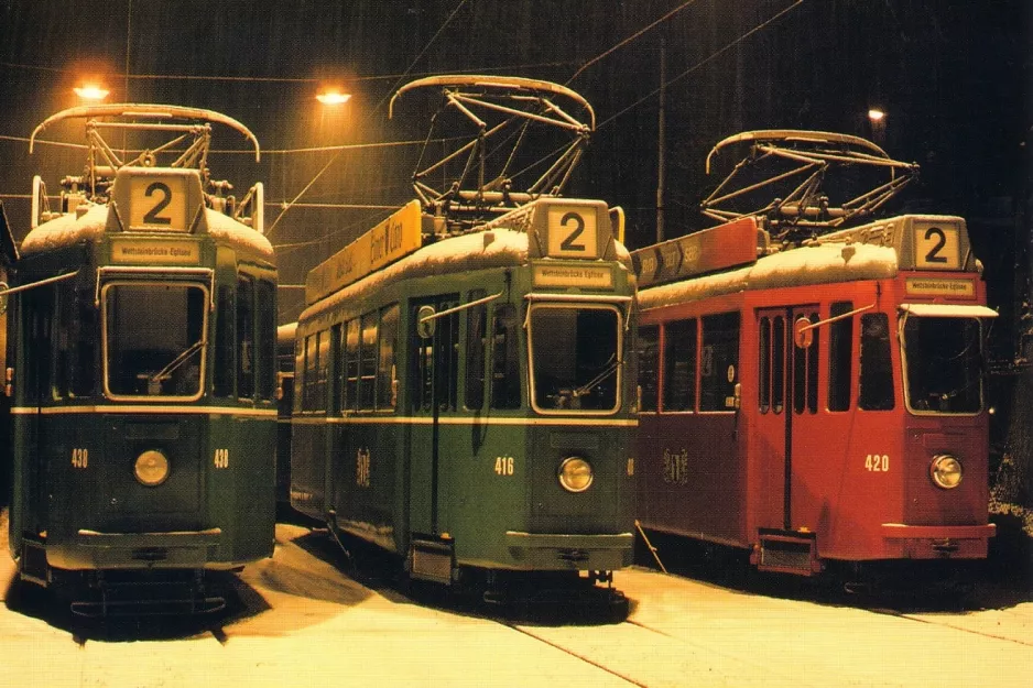 Postkarte: Basel Triebwagen 483 auf der Seitenbahn bei Eglisee (1991)