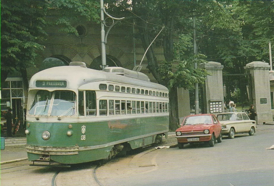Postkarte: Beograd Straßenbahnlinie 3 mit Triebwagen 138 am Novo Groblje (1976)