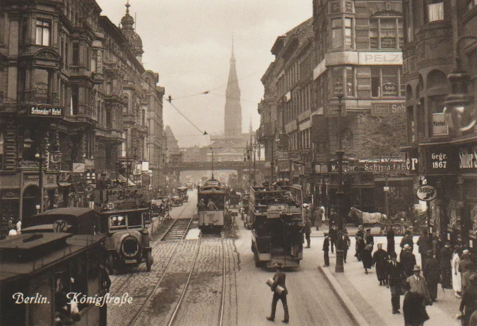 Postkarte: Berlin auf Rathausstraße (Königsstraße) (1925)