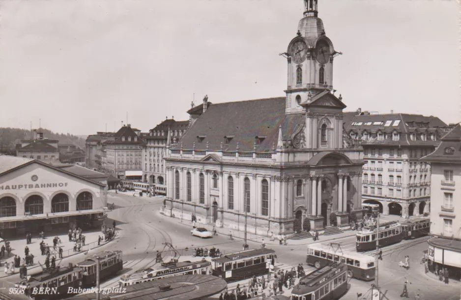 Postkarte: Bern auf Bubenbergplatz (1950)