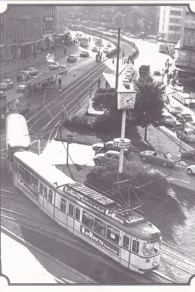 Postkarte: Bielefeld Straßenbahnlinie 1 auf Jahnplatz (1971)