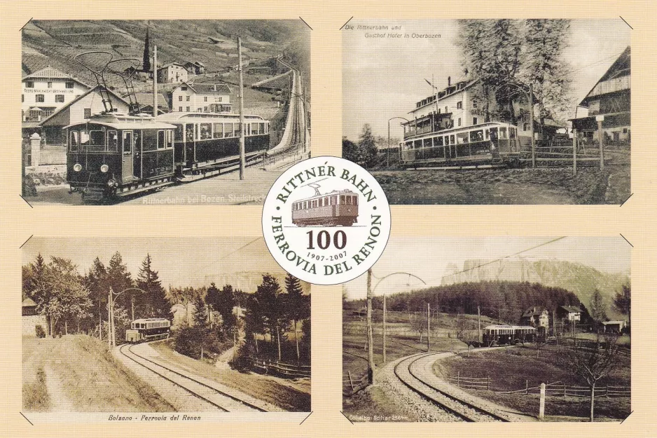 Postkarte: Bozen Regionallinie 160 nahe bei Maria Himmelfahrt/Maria Assunta (1933)