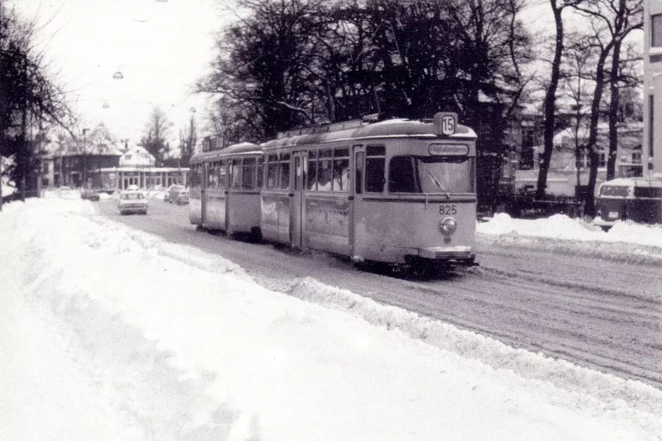 Postkarte: Bremen Straßenbahnlinie 15 mit Triebwagen 825 auf Hermann-Böse-Straße (1960-1969)