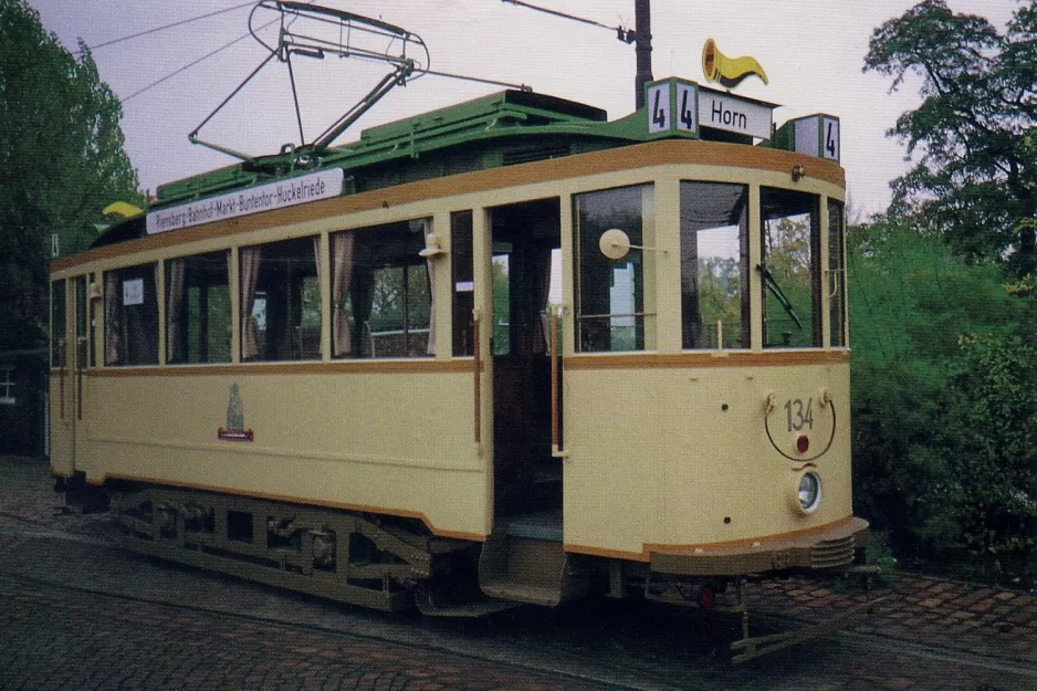 Postkarte: Bremen Triebwagen 134 am BSAG - Zentrum (1992)