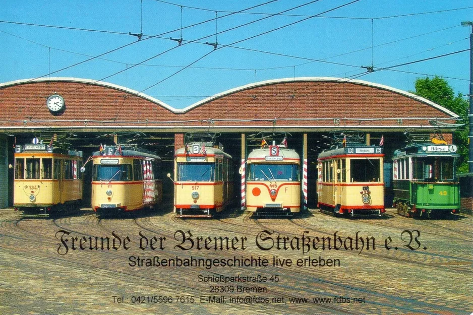 Postkarte: Bremen Triebwagen 134 vor Sebaldsbrück (2003)