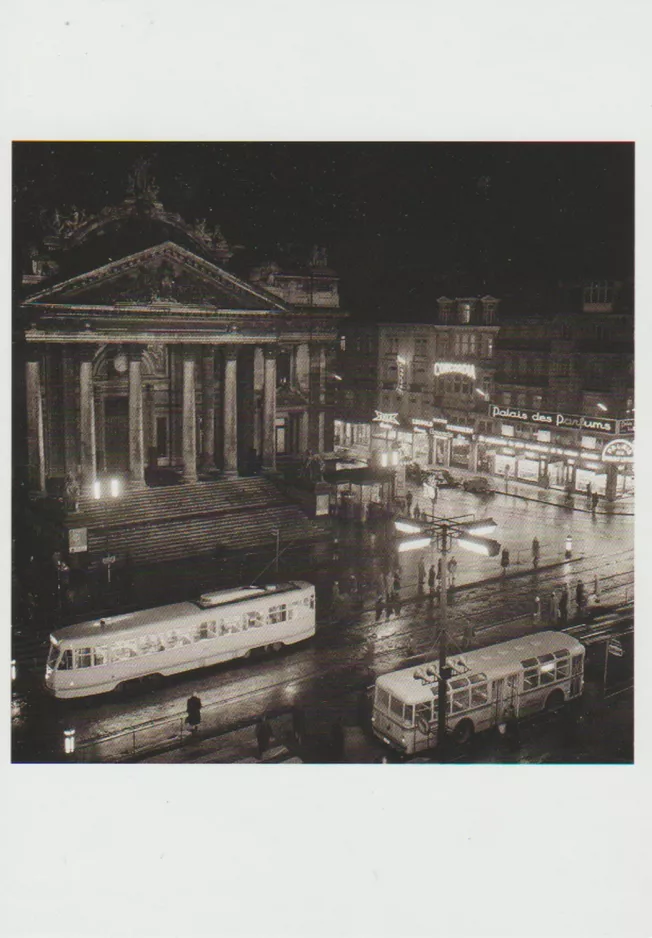 Postkarte: Brüssel auf Place de la Bourse/Het Beursplein (1950)
