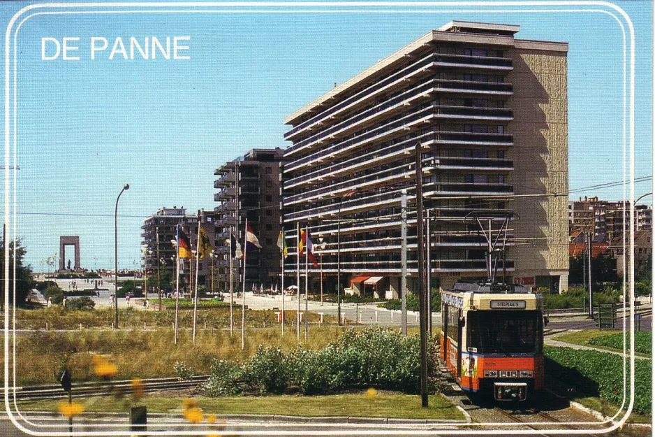 Postkarte: Brüssel De Kusttram  am De Westhoek (1983)