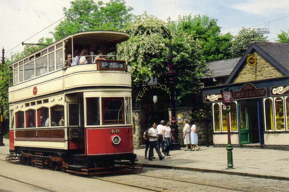 Postkarte: Crich Museumslinie mit Doppelstocktriebwagen 40nah Stephenson Place (1970)