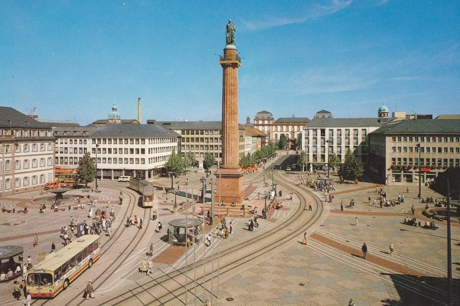 Postkarte: Darmstadt auf Luisenplatz (1975)