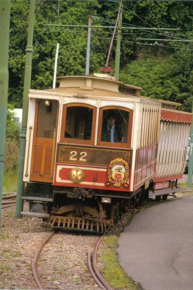 Postkarte: Douglas, Isle of Man Manx Electric Railway mit Triebwagen 22 nahe bei Laxey (1993)