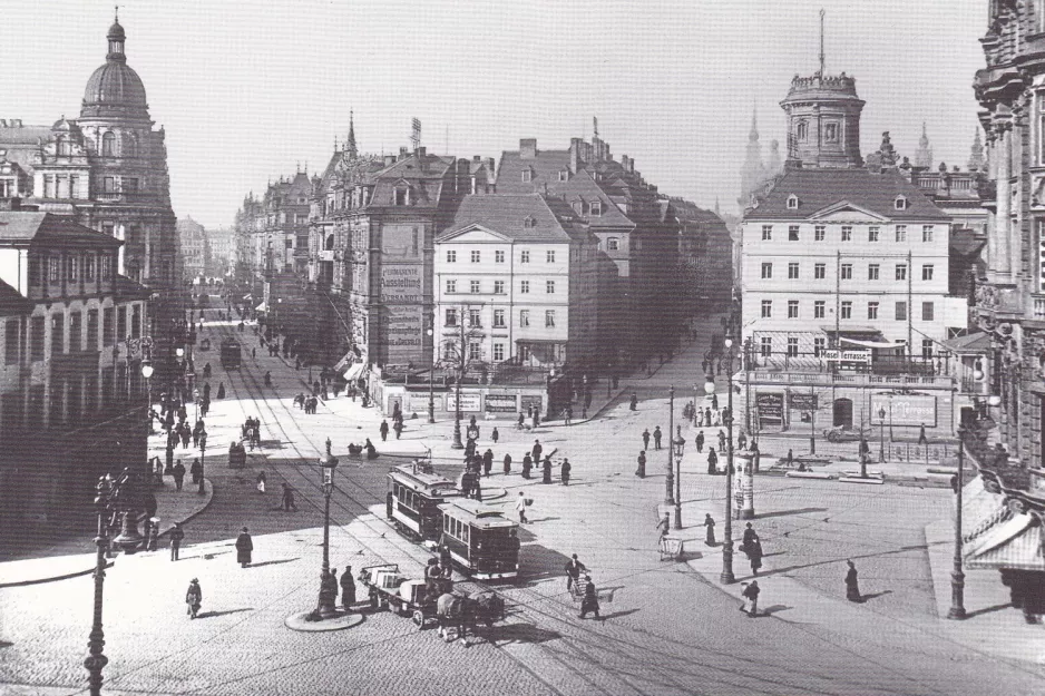 Postkarte: Dresden auf Pirnaischer Platz (1905)