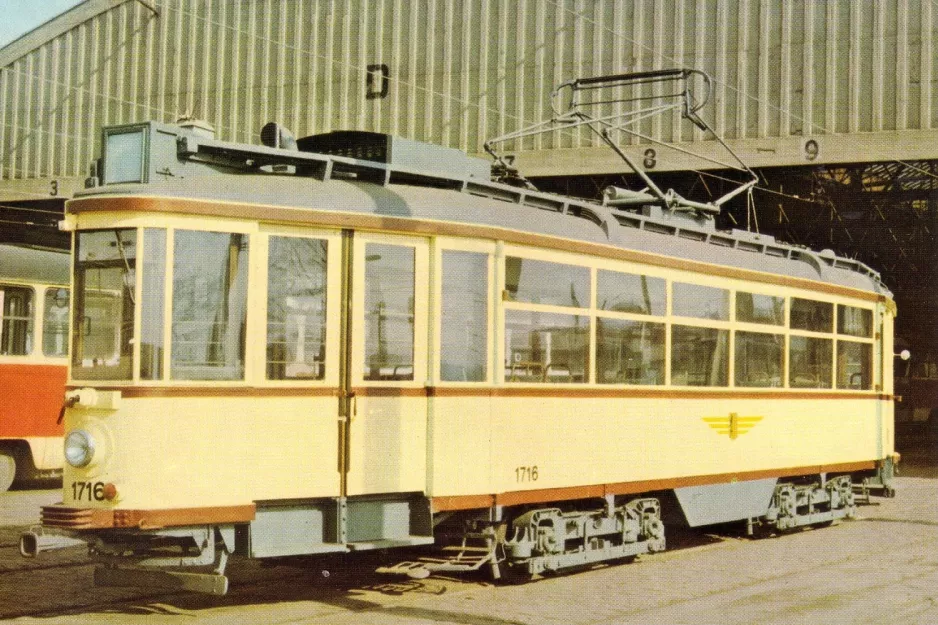 Postkarte: Dresden Triebwagen 1722 am Betriebshof Trachenberge (2001)