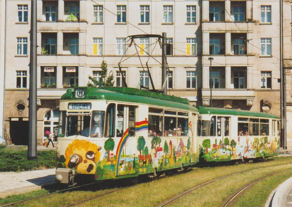 Postkarte: Dresden Triebwagen 201 601-8 auf Wettiner Platz (2003)