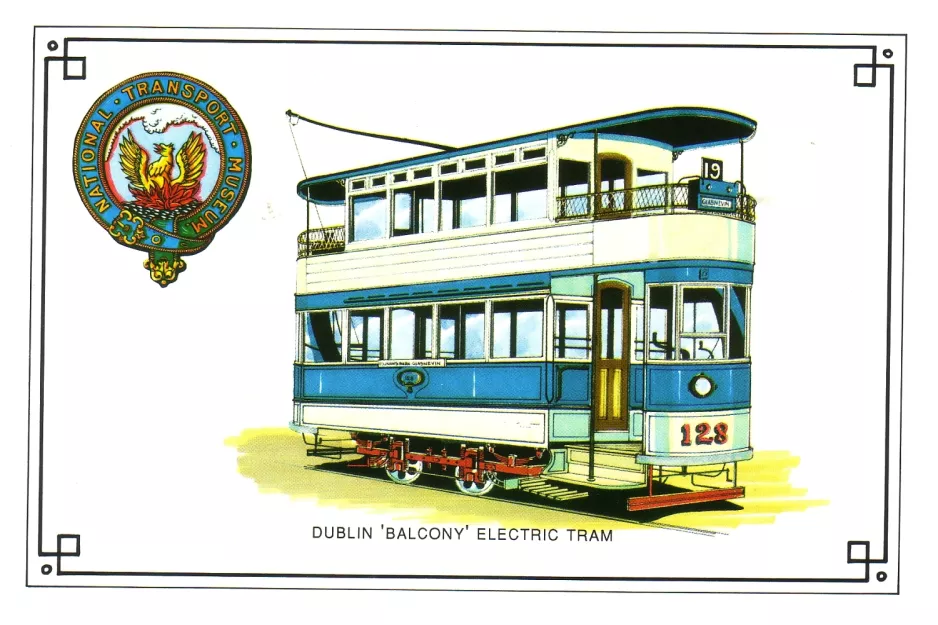 Postkarte: Dublin Doppelstocktriebwagen 128  (2006)