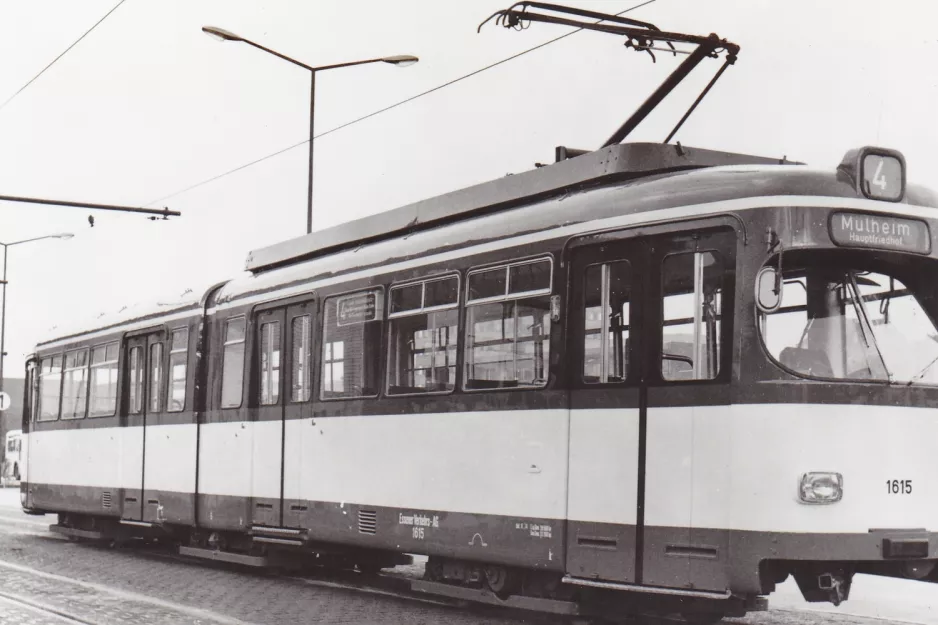 Postkarte: Essen Gelenkwagen 1615 am Betriebshof Stadtmitte (1959)