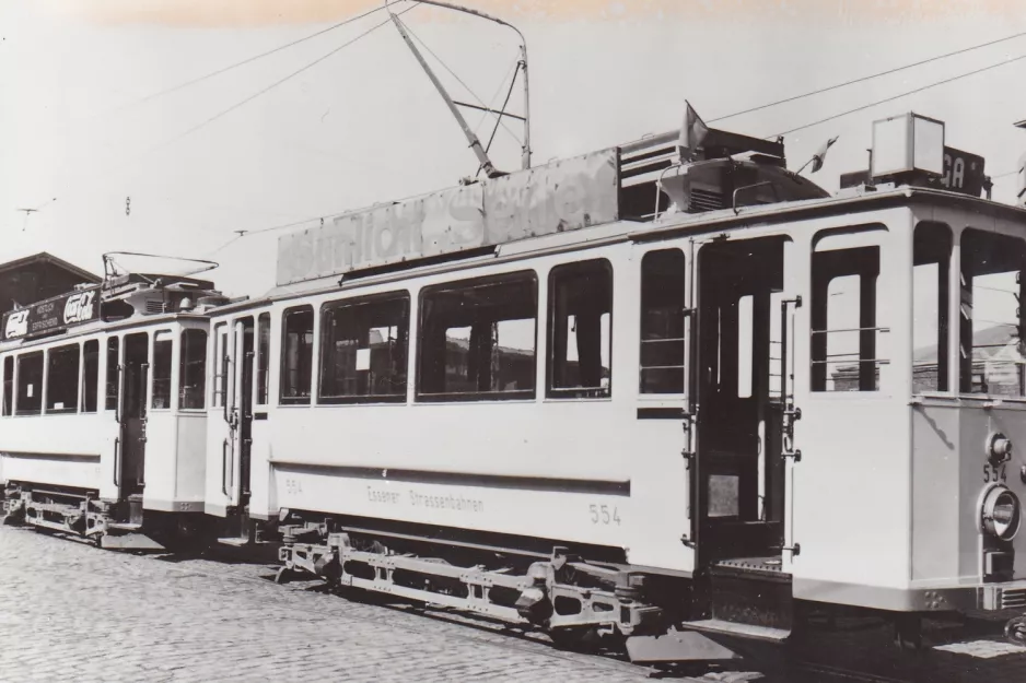 Postkarte: Essen Triebwagen 554 am Betriebshof Stadtmitte (1958)