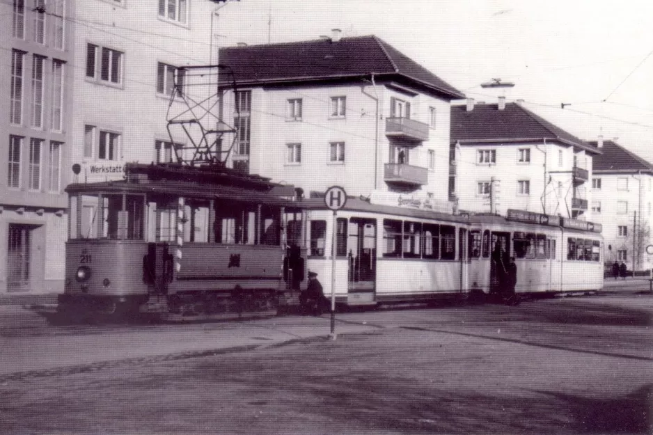 Postkarte: Freiburg im Breisgau Arbeitswagen 211 am Betriebshof Nord (1961)