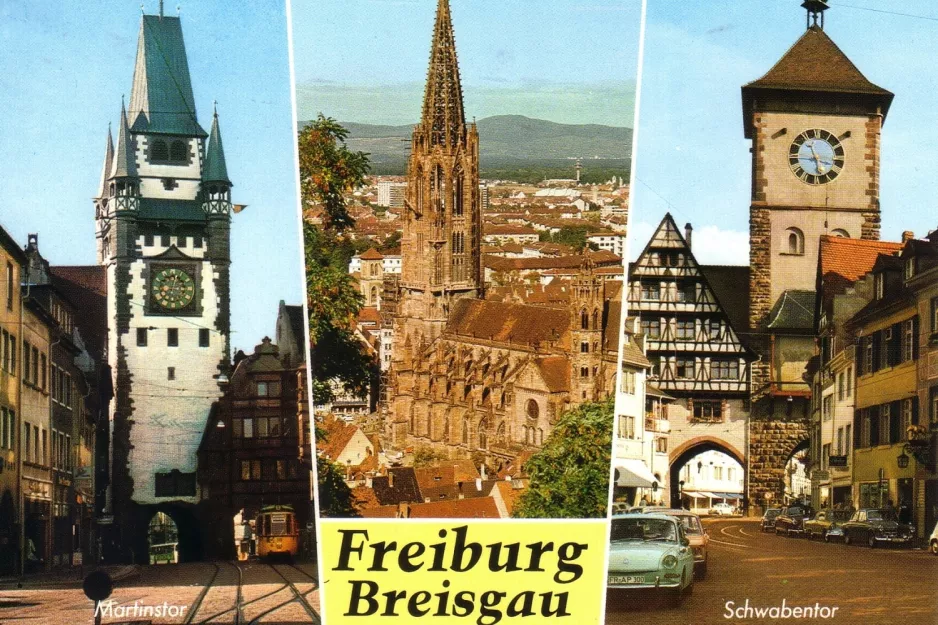 Postkarte: Freiburg im Breisgau vor Martintor (1960)