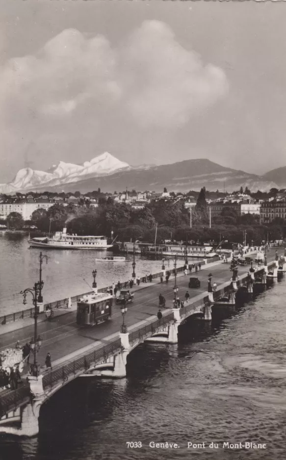 Postkarte: Genf auf Pont du Mont-Blanc (1905)