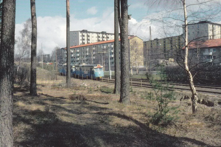 Postkarte: Göteborg Straßenbahnlinie 6 nahe bei Önskevädersgatan (1976)