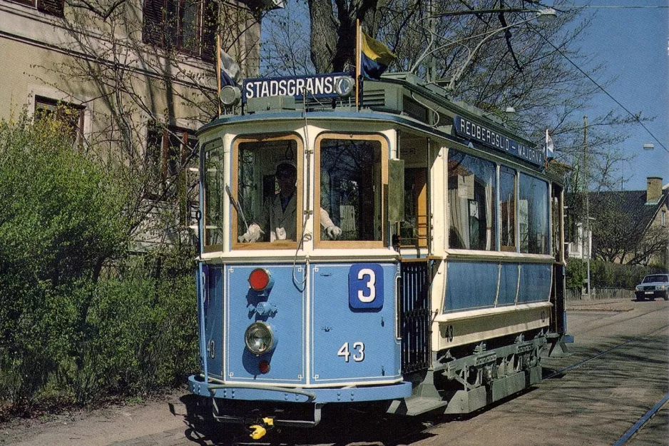 Postkarte: Göteborg Triebwagen 43 auf Härlandavägen (1980)