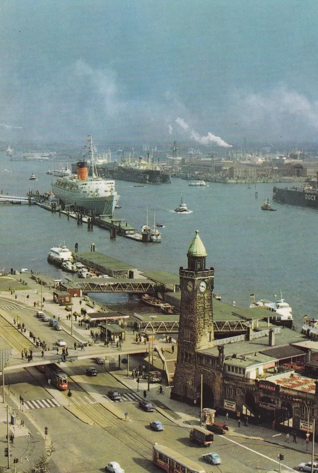 Postkarte: Hamburg am Landungsbrücken (1970)