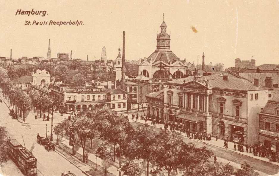 Postkarte: Hamburg auf St. Pauli Reeperbahn (1908)