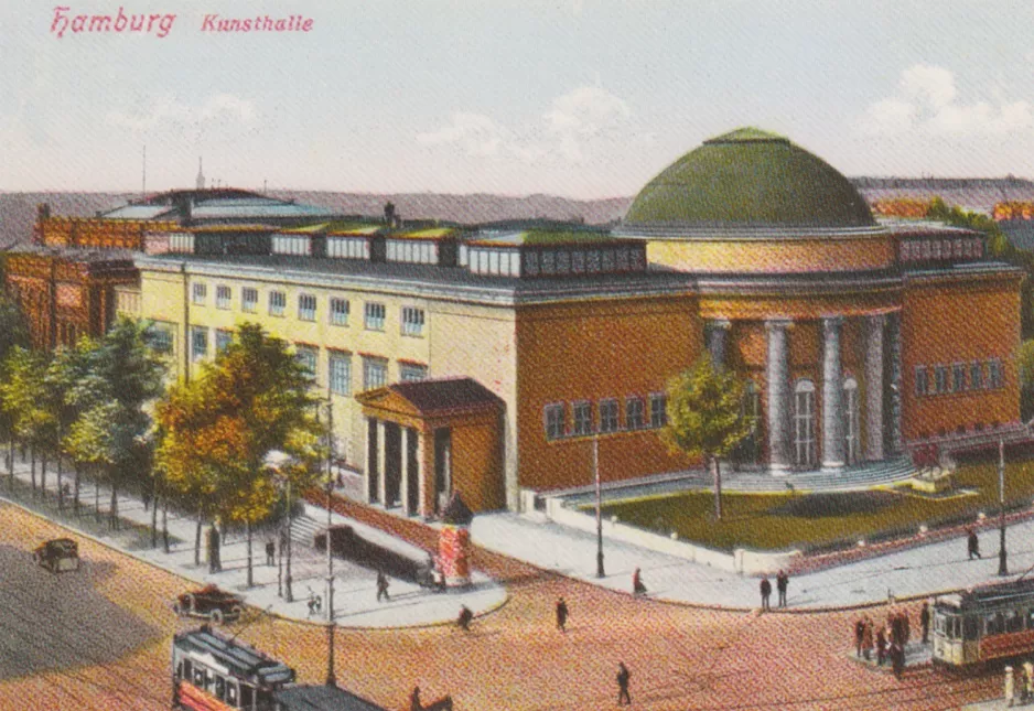 Postkarte: Hamburg nahe bei Hamburger Kunsthalle (1925)