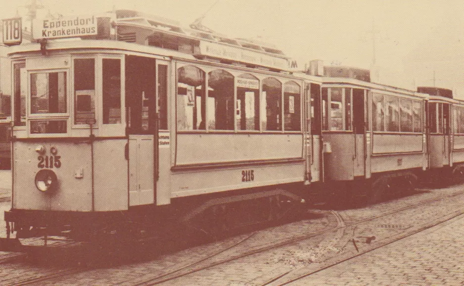 Postkarte: Hamburg Triebwagen 2115 am Lokstedt (1901)