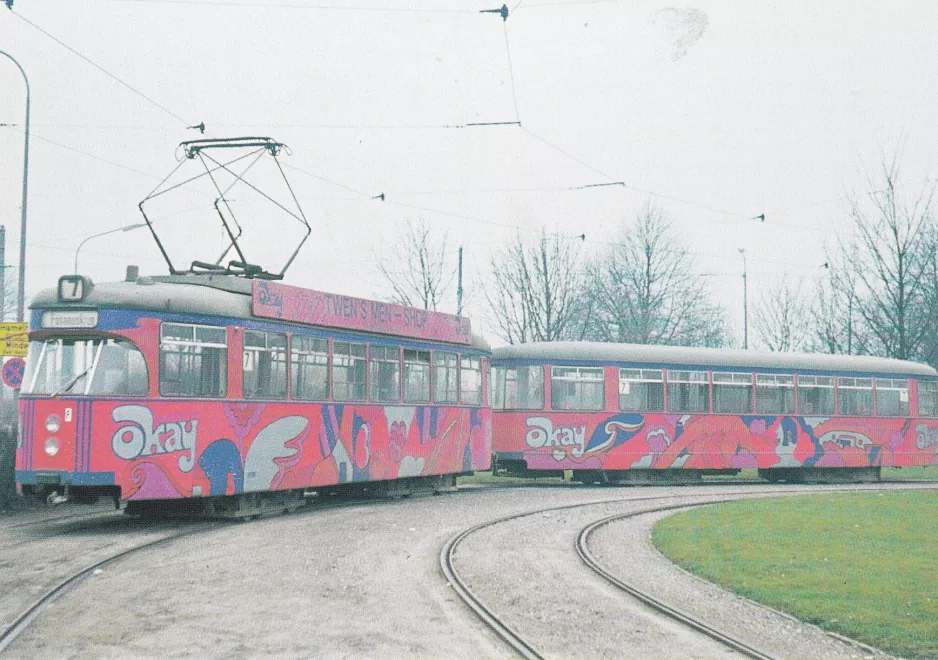 Postkarte: Hannover Straßenbahnlinie 7 mit Triebwagen 404 am Oberricklingen (1971)