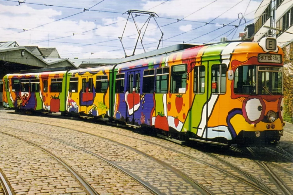 Postkarte: Heidelberg Gelenkwagen 204 am Betriebshof Bergheim (2002)