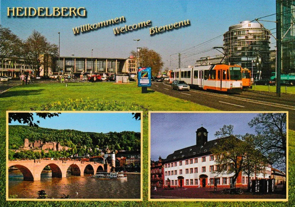 Postkarte: Heidelberg Straßenbahnlinie 24  vor HD Hauptbahnhof (2000)