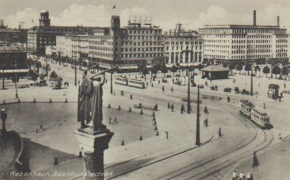Postkarte: Kopenhagen auf Rådhuspladsen (1940)