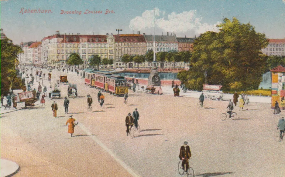 Postkarte: Kopenhagen Elektriske Sporveje auf Dronning Louises Bro (1898)