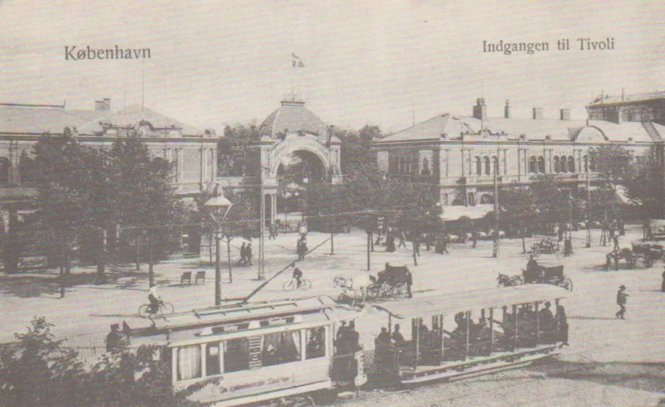 Postkarte: Kopenhagen Straßenbahnlinie 2 auf Vesterbrogade (1925)