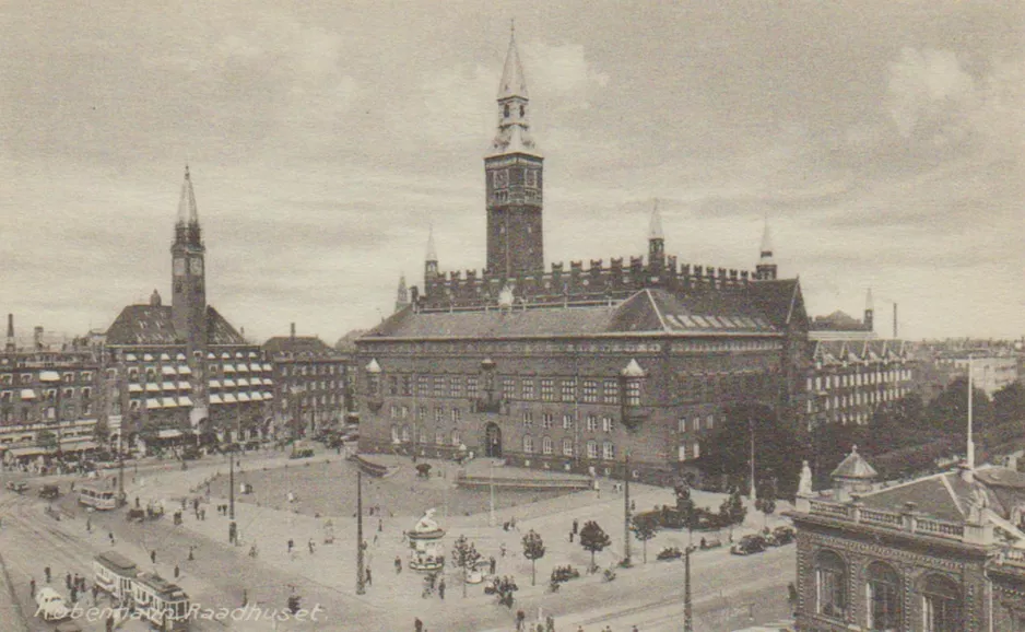 Postkarte: Kopenhagen vor Raadhuset (1933)