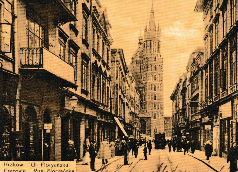 Postkarte: Krakau auf Floryańska (1910)