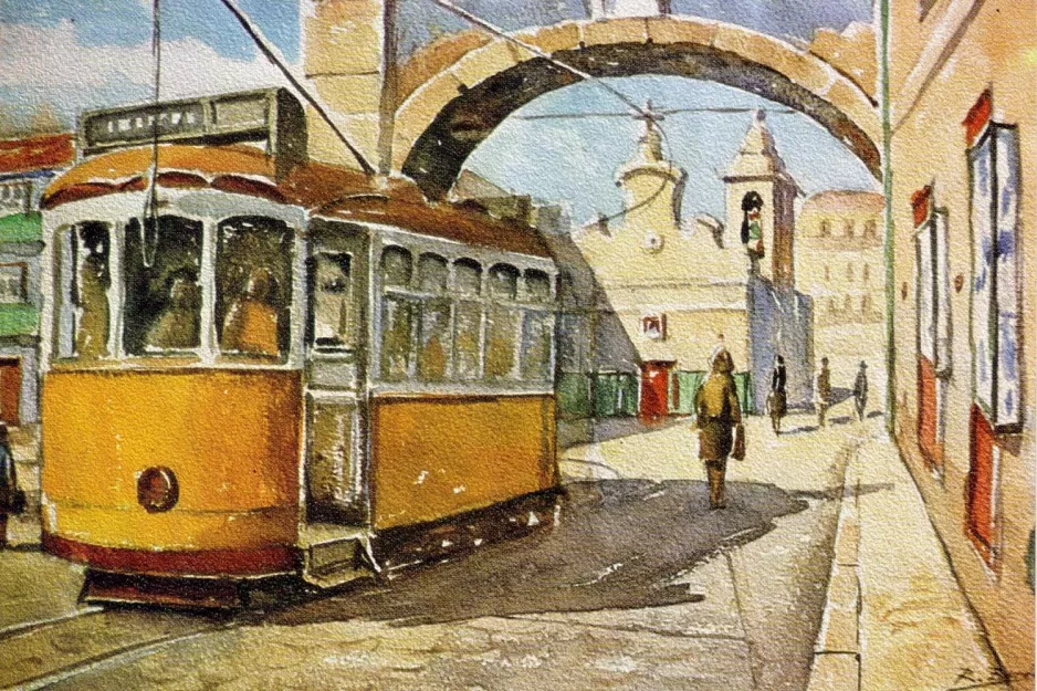 Postkarte: Lissabon auf Arco Marquês do Alegrete (1956)