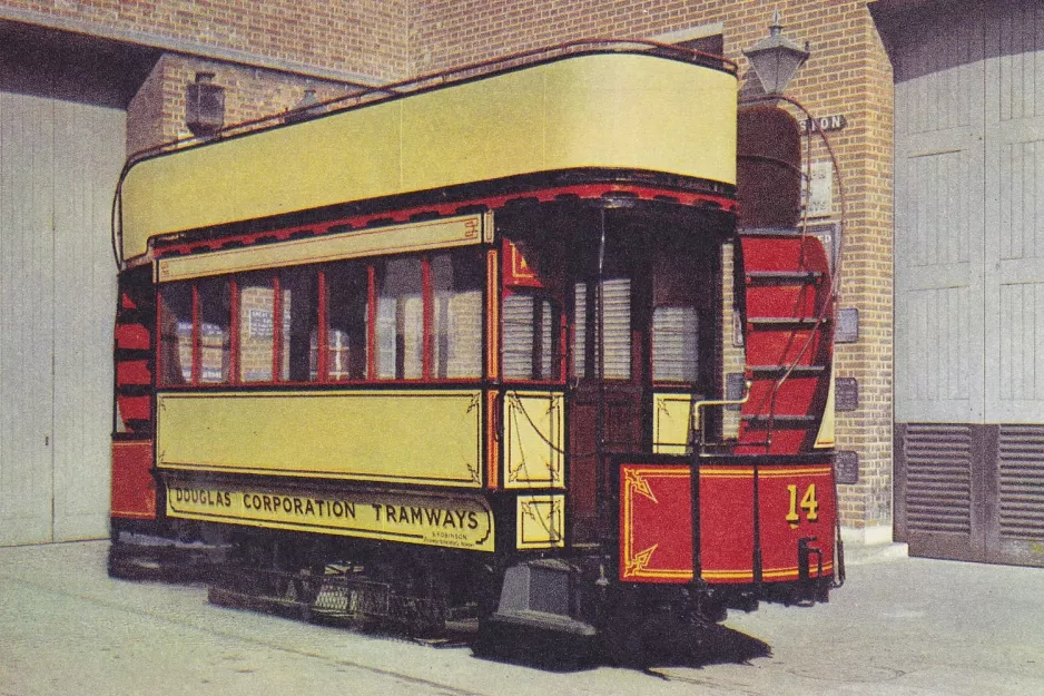 Postkarte: London Offen Doppelstockpferdebahnwagen 14 im the museum of British Transport (1955)