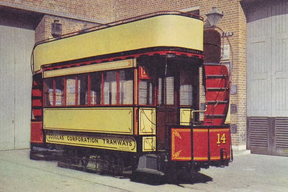 Postkarte: London Offen Doppelstockpferdebahnwagen 14 im Transport Museum (1955)