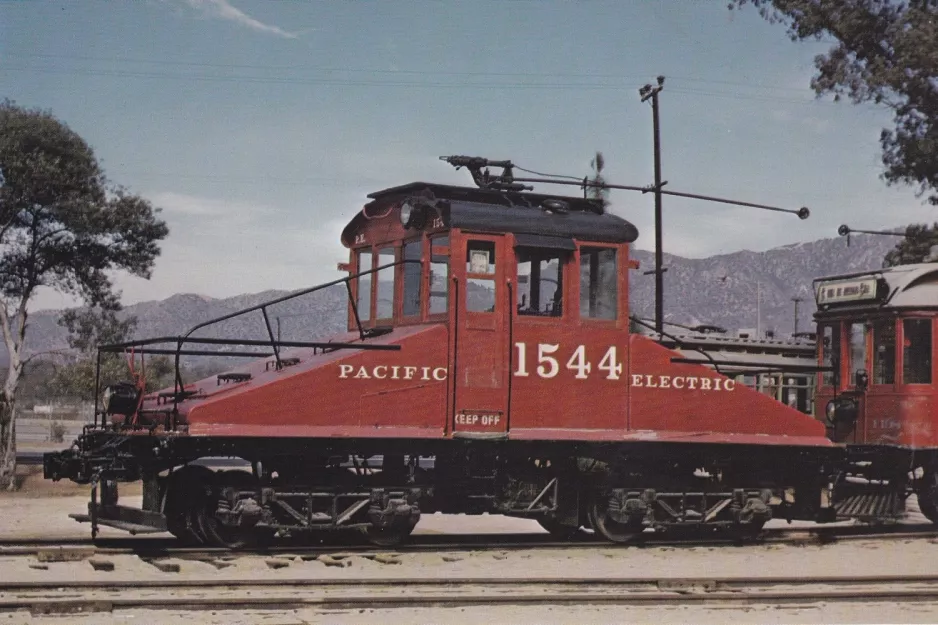 Postkarte: Los Angeles Triebwagen 1544 nahe bei Travel Town (1970)