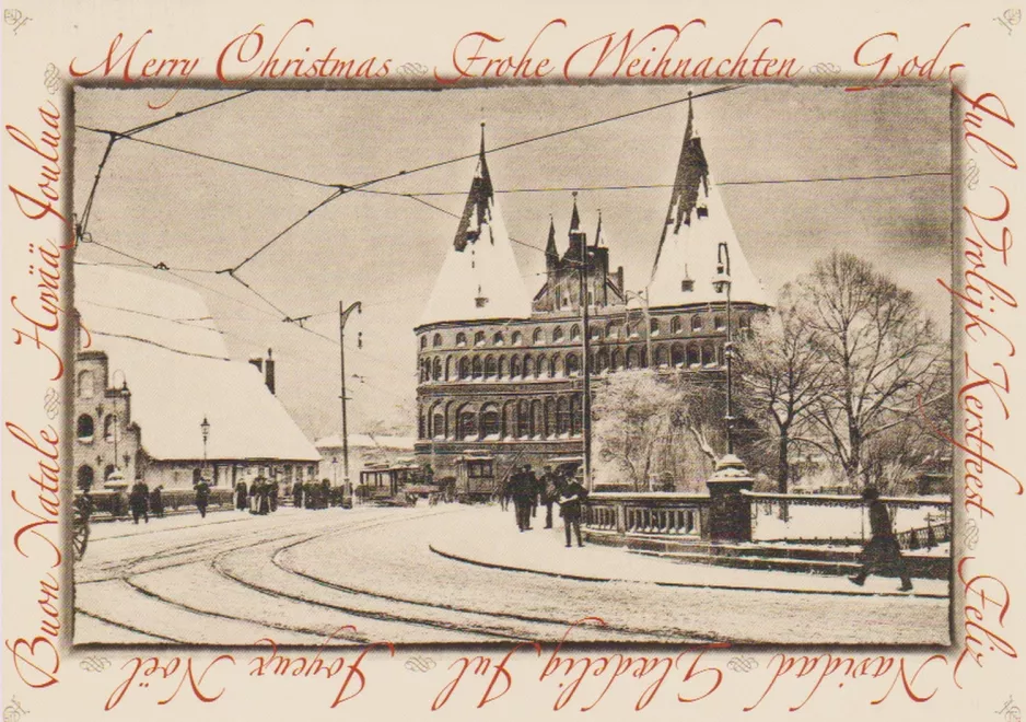 Postkarte: Lübeck vor Holstentor (1915)