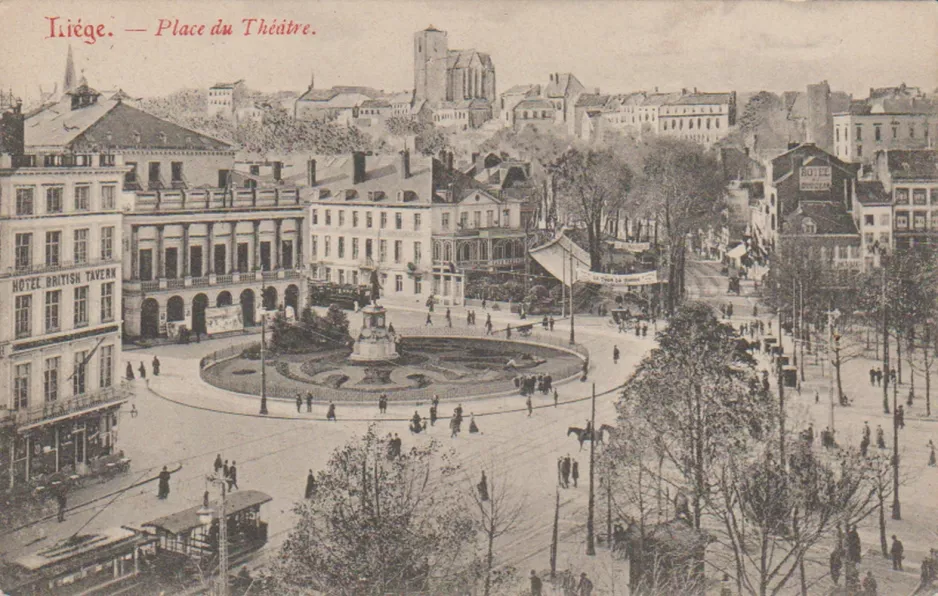 Postkarte: Lüttich auf Place du Théátre (Place de l'Opéra) (1913)