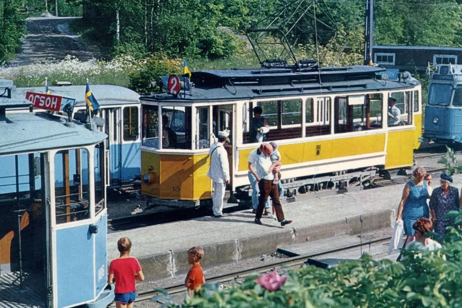 Postkarte: Malmköping Museumslinie mit Triebwagen 186 am Malmköping (1980)