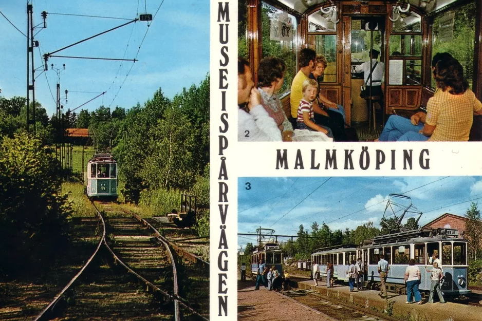 Postkarte: Malmköping Museumslinie mit Triebwagen 21 auf Museispårvägen (1970)