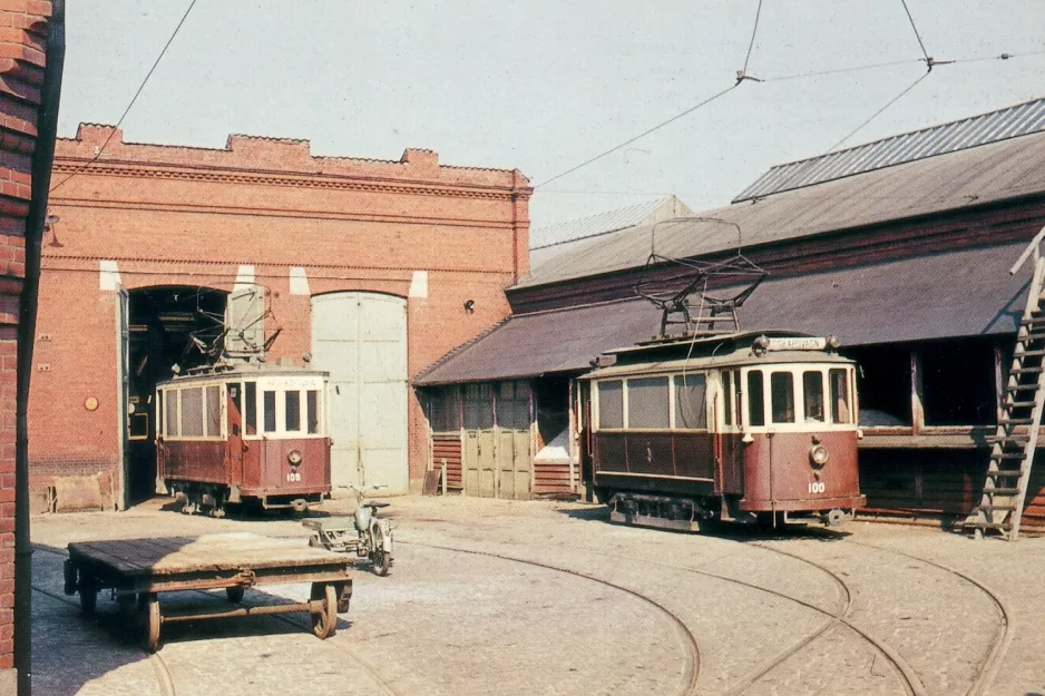 Postkarte: Malmö Reinigungswagen 105 vor Elspårvagnshallarna (1961)