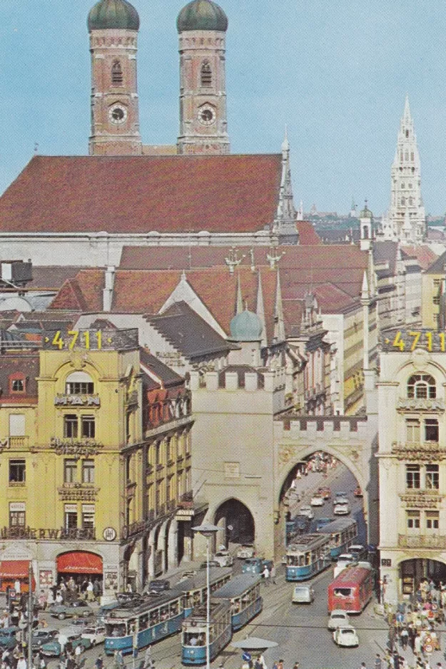 Postkarte: München auf Karlsplatz (Stachus) (1960)