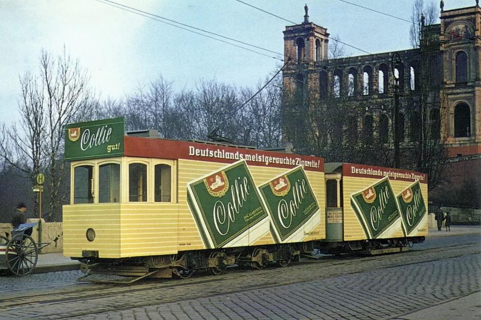 Postkarte: München Triebwagen 203 auf Maximiliansbrücke (1949)